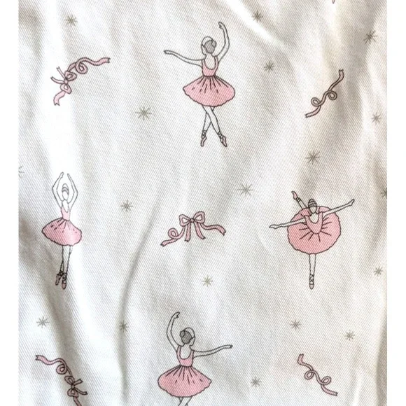 Petite Plume Classic Pajamas Set Flannel Button Down Ballerina Girls 10 - Picture 1 of 10